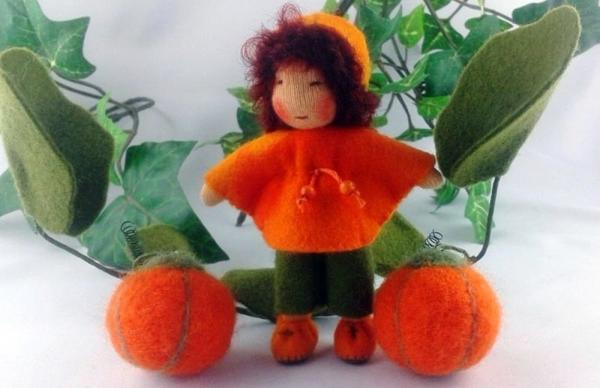 Kürbisranke Blumenkinder Jahreszeitentisch Kürbisranke Blumenkinder Jahreszeitentisch